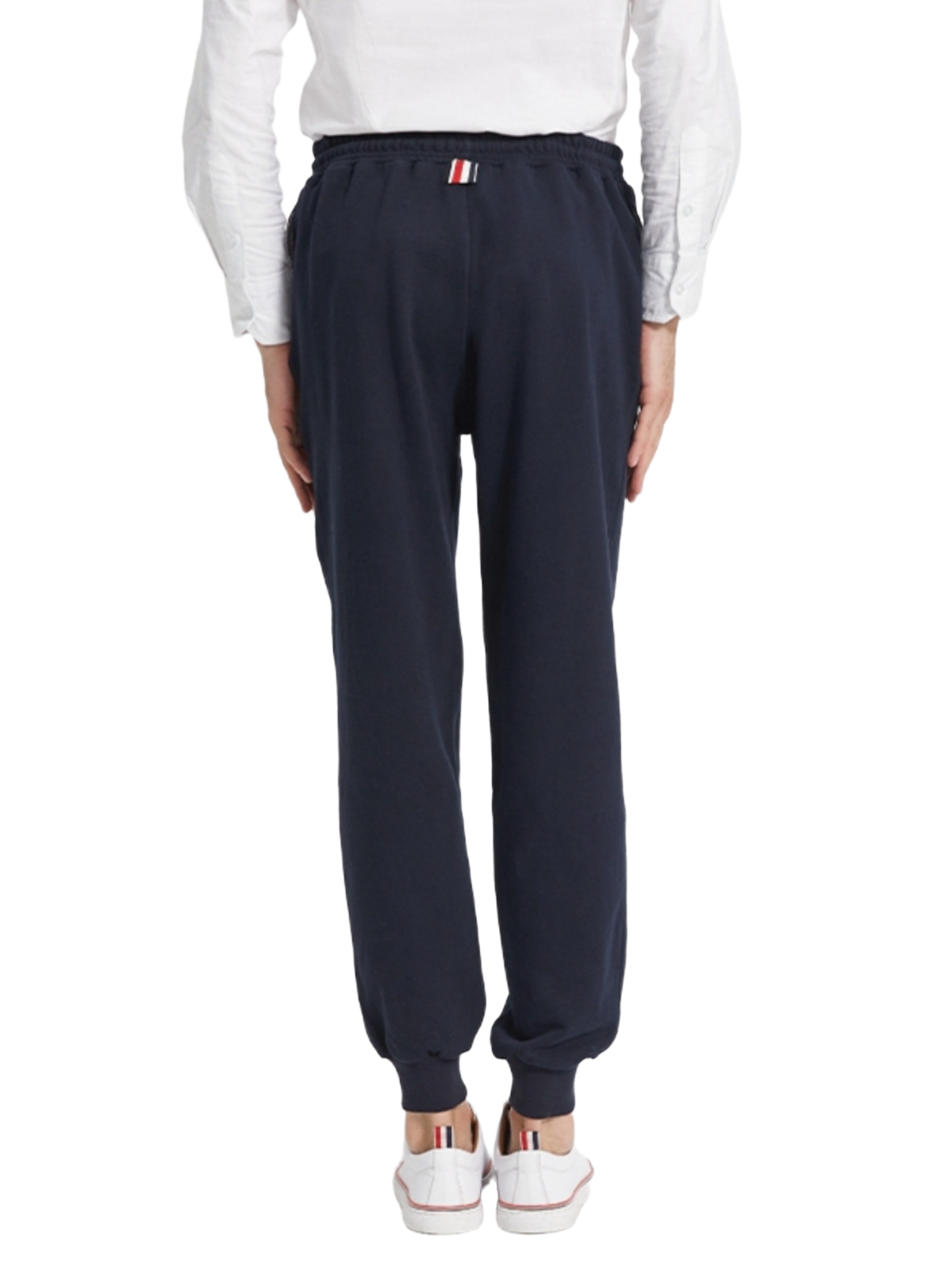 Thom Browne Style Men's Diagonal Stripe Badge Sweatpants