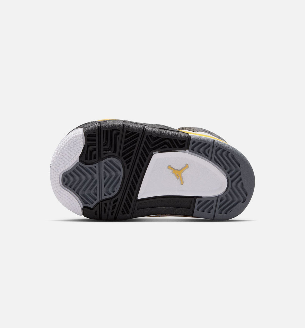 Air Jordan 4 Retro Rare Air Tour Yellow | Infant/Toddler Lifestyle Shoe | White/Dark Stucco/Black/Tour Yellow