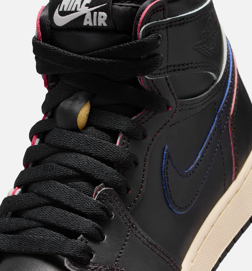 Air Jordan 1 Retro High OG Black and Muslin | Grade School Lifestyle Shoe | Black/Muslin