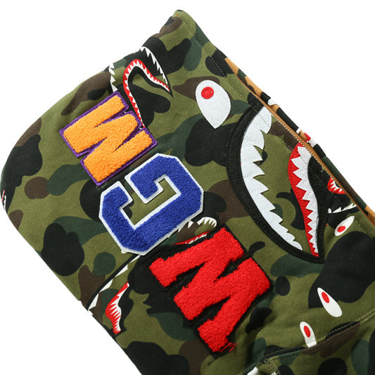 BAPE Colorblock Camo Shark Zip Hoodie