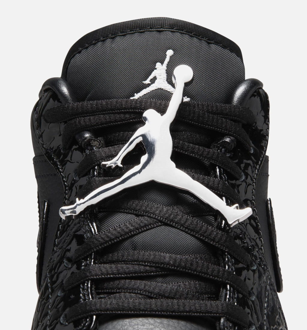 Air Jordan 1 Low 'Patent Elephant' Women's Shoes - Black / White / Metallic Silver
