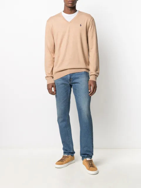 Polo Ralph Lauren logo-patch fine knit jumper