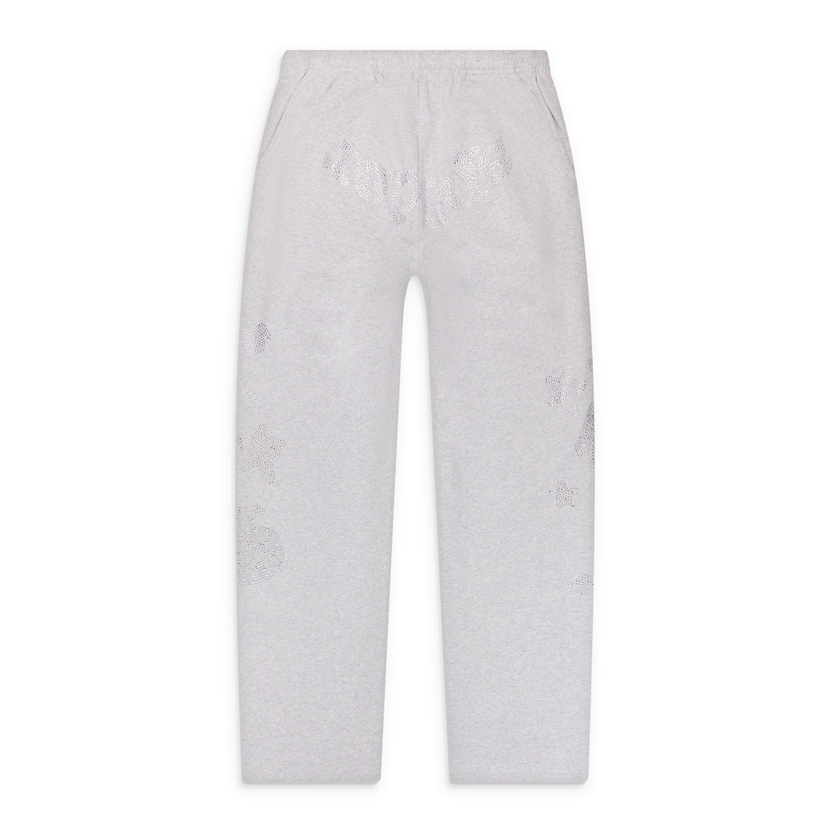 Heather Grey Rhinestone Beluga V2 Wide Leg Sweatpants