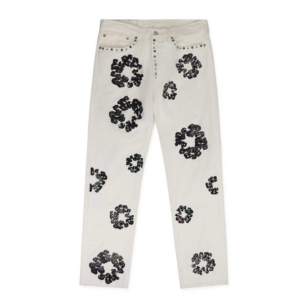 White Rhinestone Jeans