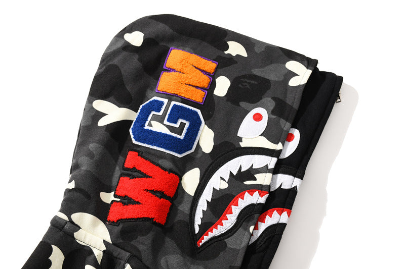 BAPE Glow Camo Wide Shark Full-Zip Hoodie