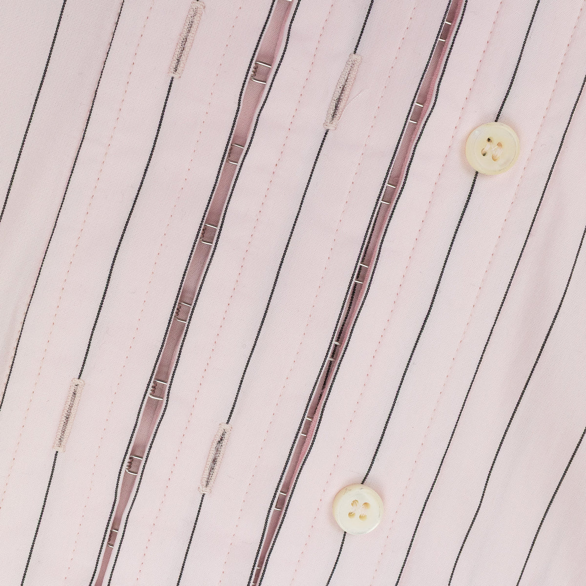 PINK HOOK AND EYE PINSTRIPE LONG SLEEVE T-SHIRT