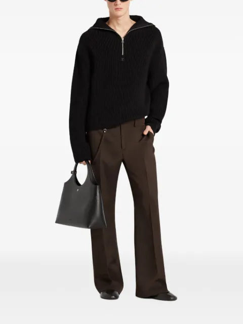 Courrèges Ribbed Knit wool trucker sweater
