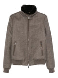 Moorer fur-collar zip-up jacket