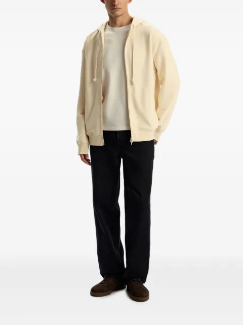 12 STOREEZ zip peached terry hoodie