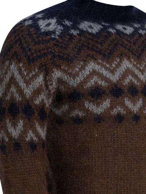 RAKKI patterned crew-neck sweater