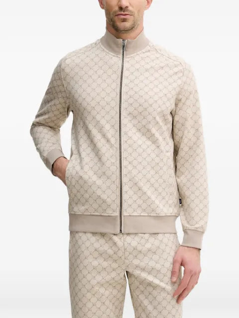 Joop! patterned zip-up hoodie