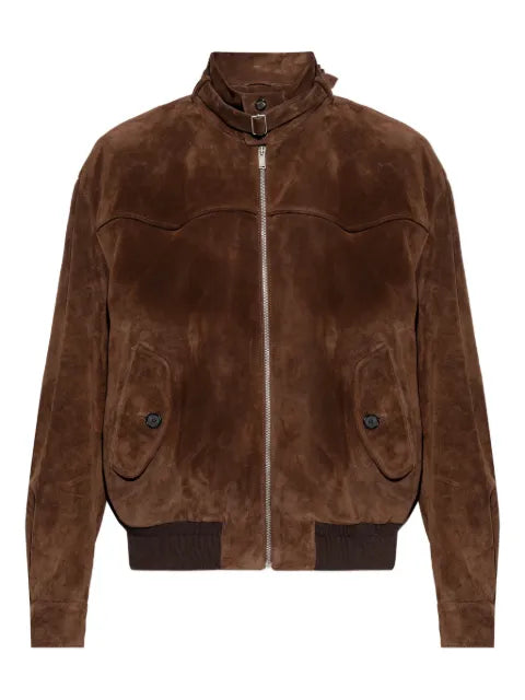 Alexander McQueen suede jacket with zip fastening