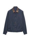 Prada logo-embroidered contrast-collar coat