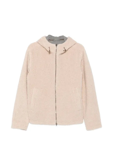 Herno fleece-texture hooded jacket