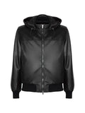 VOLFAGLI Kant hooded leather jacket