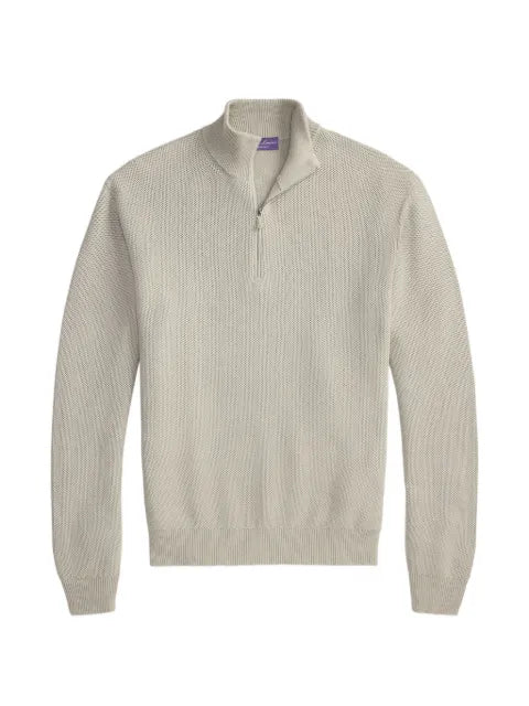 Ralph Lauren Purple Label quarter-zip waffle-knit sweater