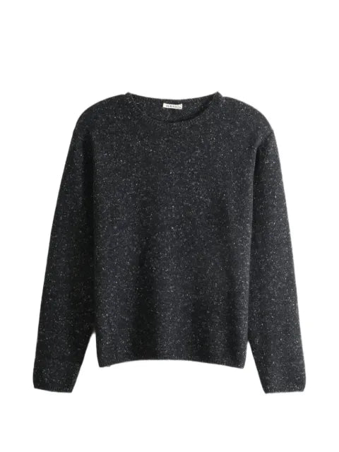 Auralee flecked-knit crew-neck sweater