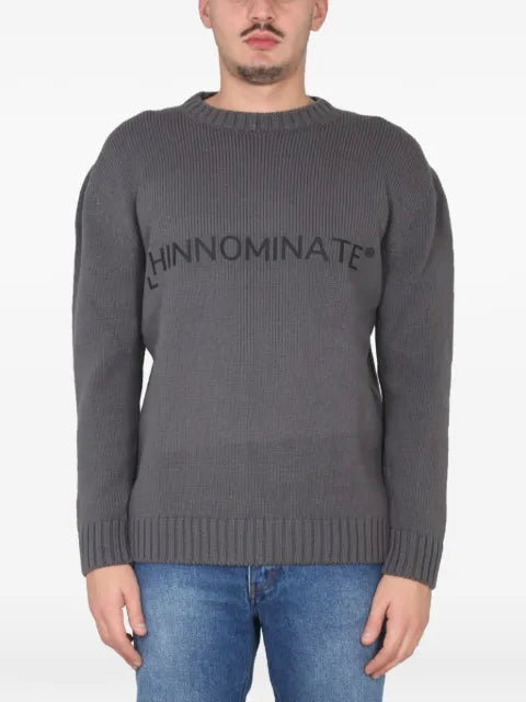 HINNOMINATE logo-print ribbed-knit sweater