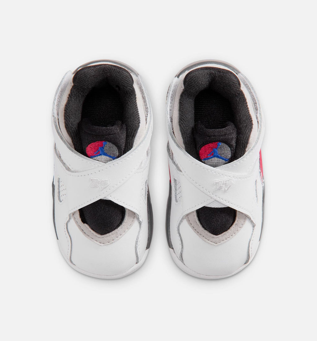 Air Jordan 8 Retro 'White and True Red' - Infant/Toddler Lifestyle Sneaker (White/Black/True Red)