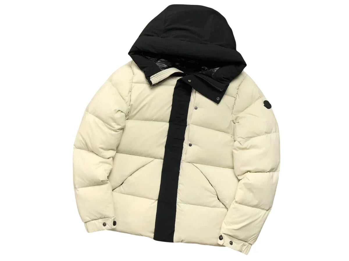 Moncler Madeira Down Jacket in Cream & Black