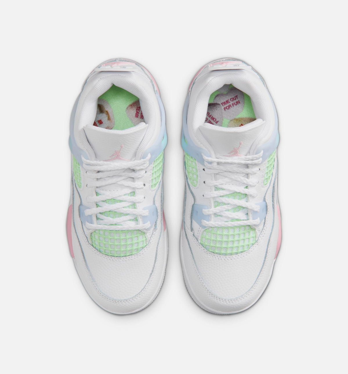 Air Jordan 4 Retro "Medium Soft Pink" Little Kids' Shoe – White/Medium Soft Pink/Half Blue