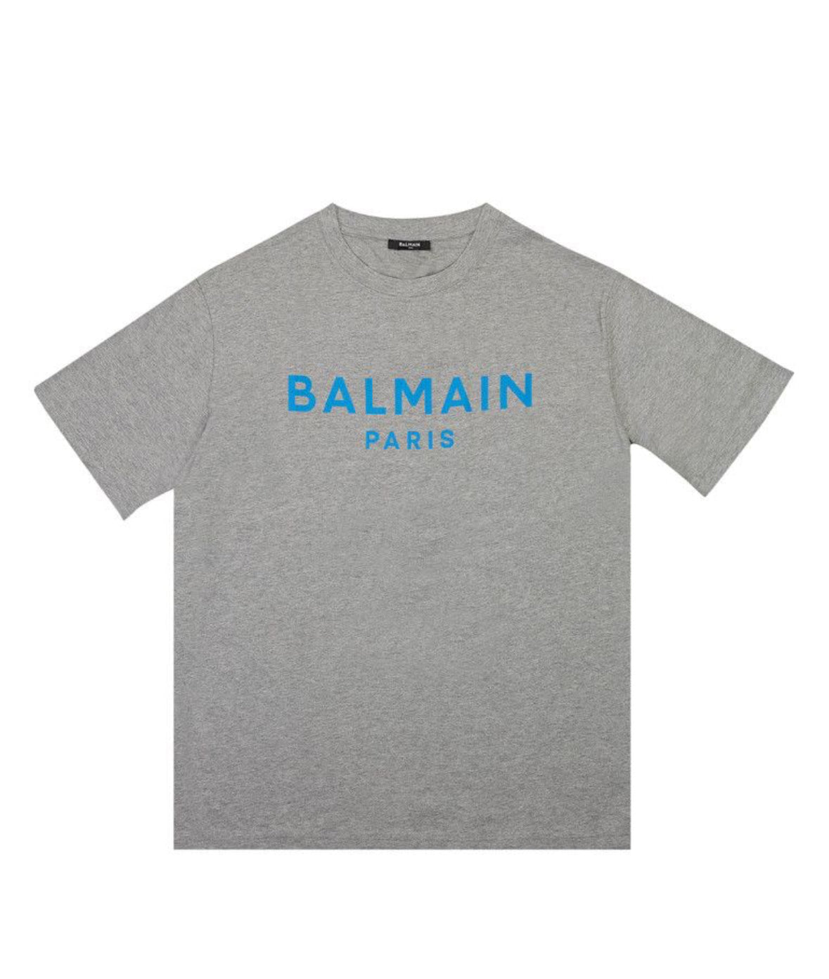 Balmain Logo T-Shirt Grey/Sky/Blue