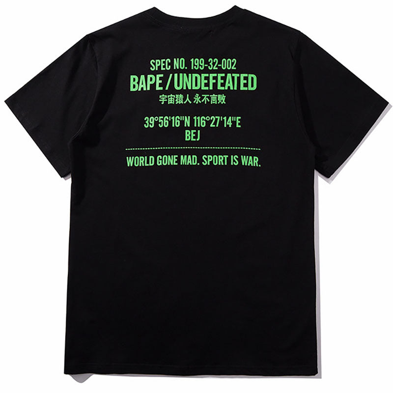BAPE Green Block Camo Ape Head Men's T-Shirt - Black