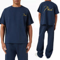 Rhude Gold Cursive Script Dual‑Sided Oversized T‑Shirt