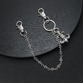 Chrome Hearts anchor chain jeans military flower matching chain