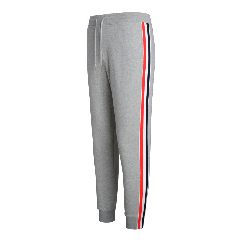 Thom Browne Style Men's Cotton Sweatpants - Signature Four-Bar Detail