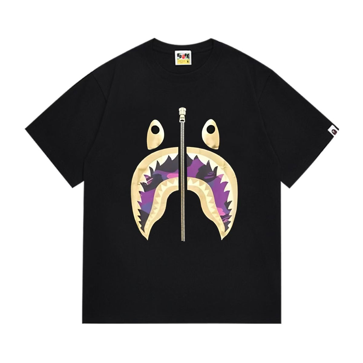 BAPE Shark Mouth Zipper Graphic T-Shirt