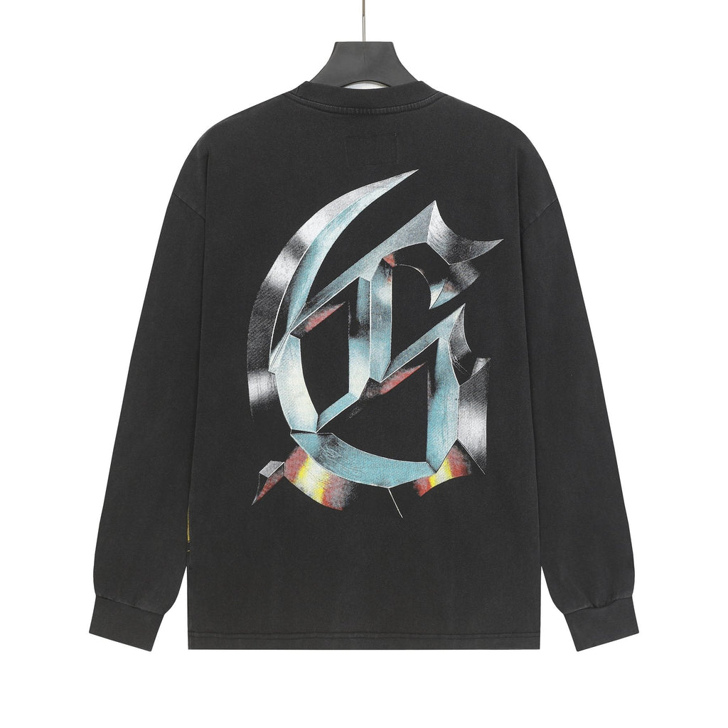Godspeed Washed Black Skeleton Car Graphic Long-Sleeve T-Shirt