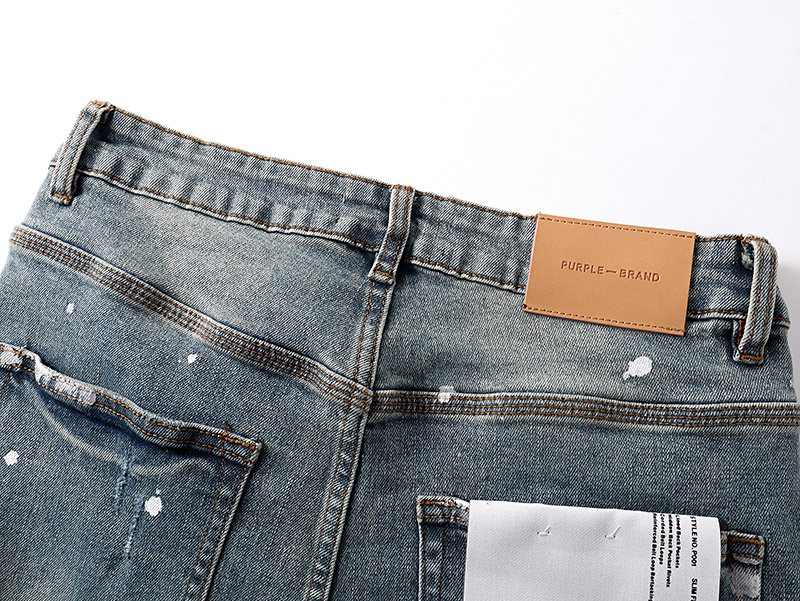 Purple Brand Paint-Splatter Distressed Bootcut Jeans