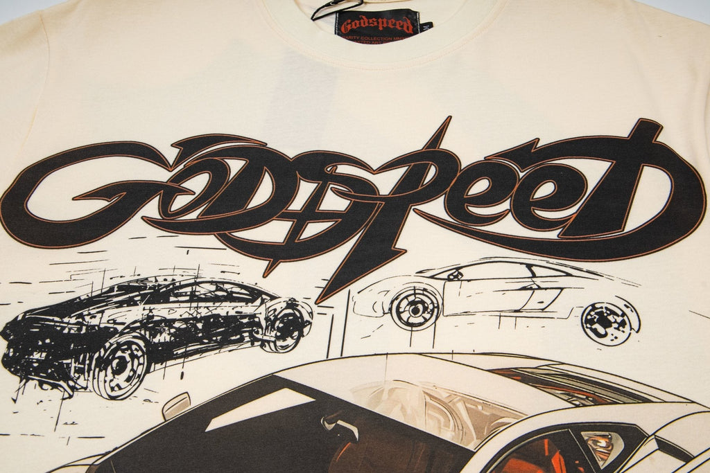 Godspeed Cream Car Graphic Short-Sleeve T-Shirt