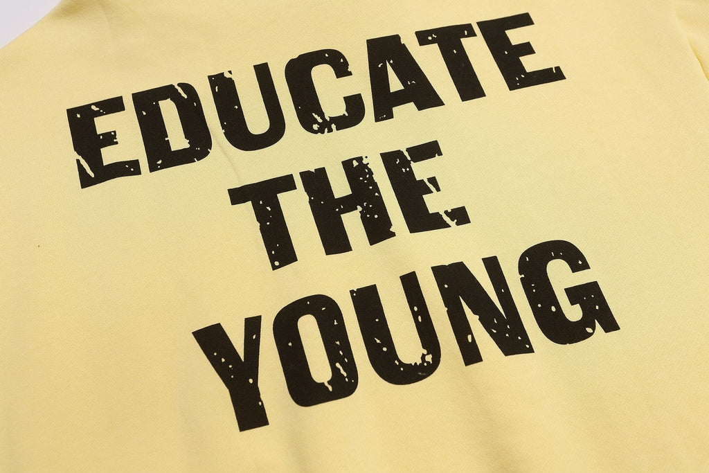 FOG Educate the Young Yellow Graphic Hoodie