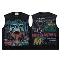 MAJESTIK New York Skull Graphic Sleeveless T-Shirt