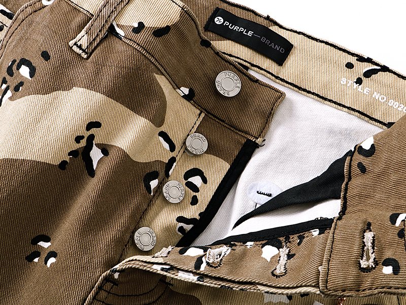 Purple Brand Tan Camo Five-Pocket Pants