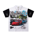 MAJESTIK Car Graphic Zip-Front Short-Sleeve T-Shirt