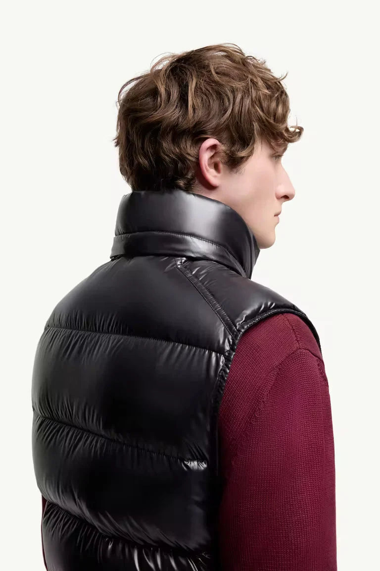Moncler Hooded Down Vest in Black