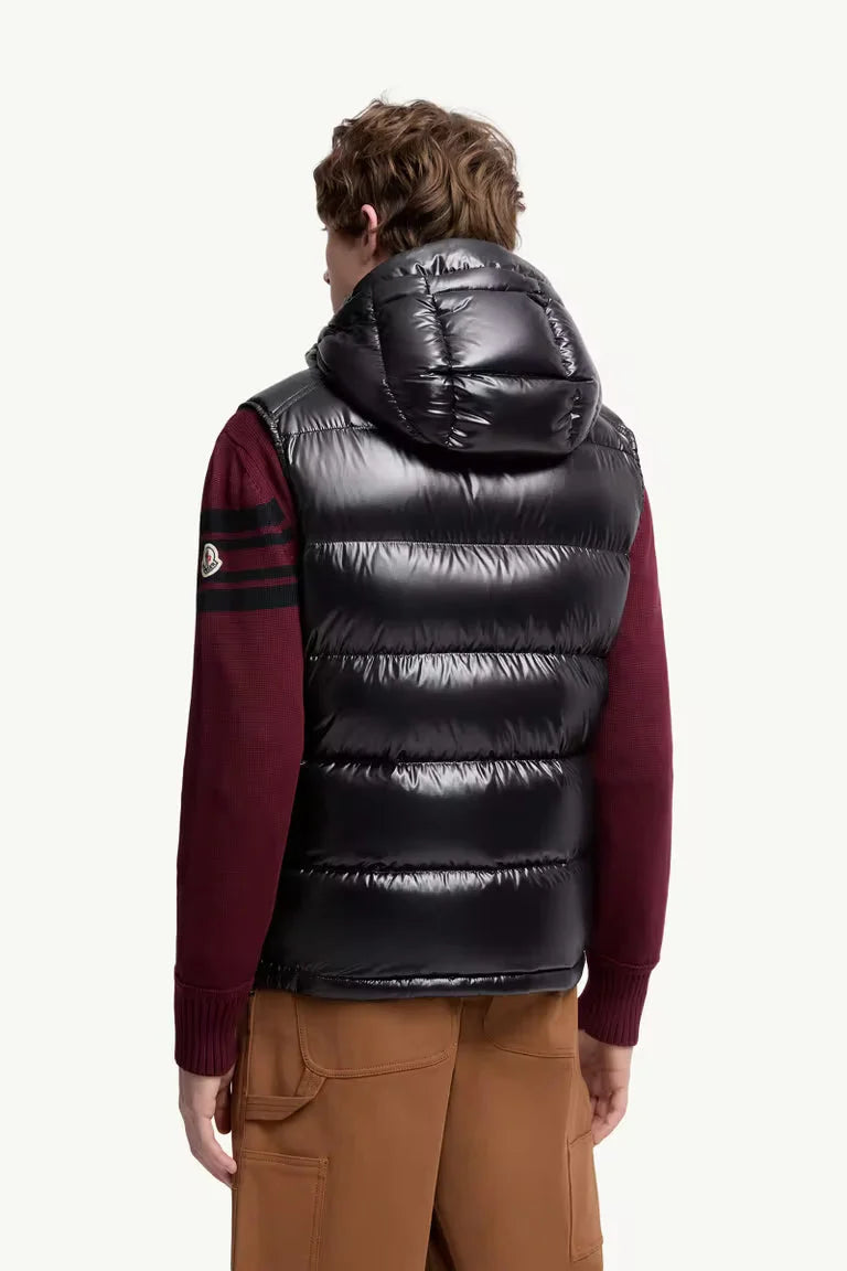 Moncler Hooded Down Vest in Black