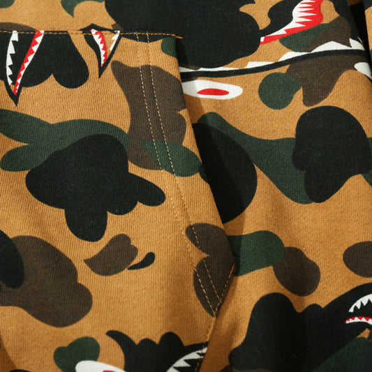 BAPE Colorblock Camo Shark Zip Hoodie