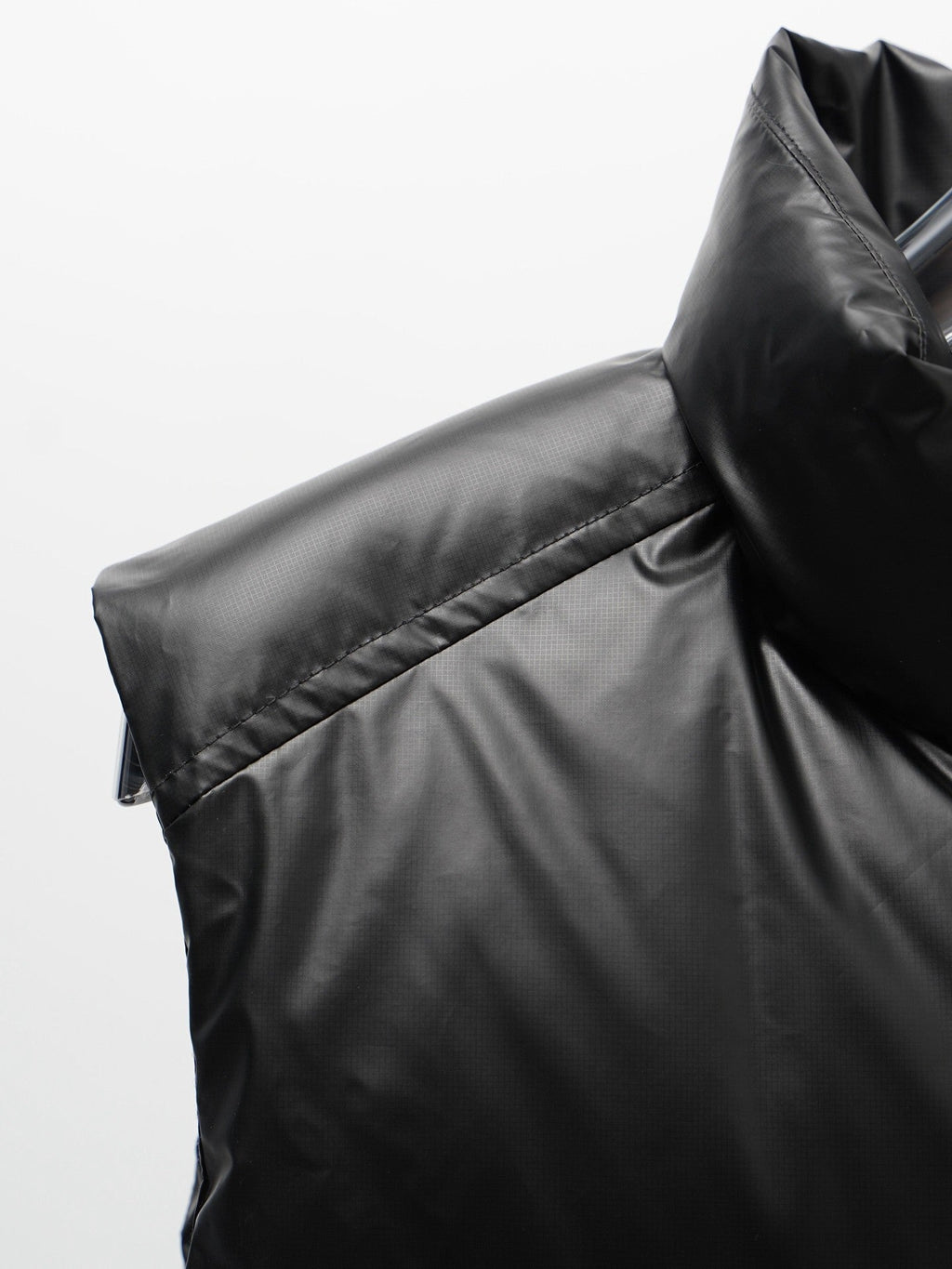 Prada Black Quilted Puffer Vest with Stand Collar