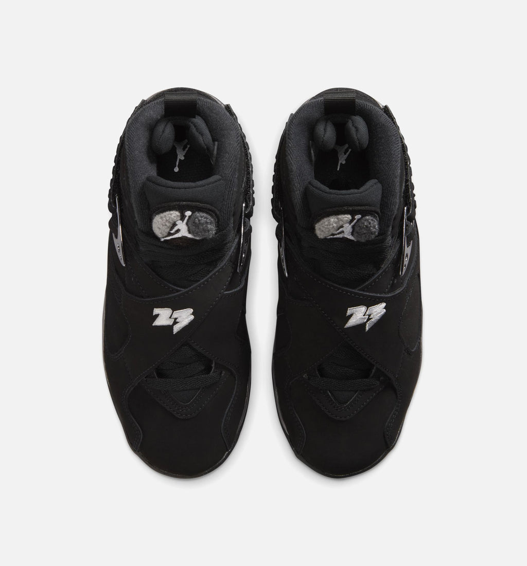 Air Jordan 8 Retro Chrome Black and Light Graphite Grade School – Black/White/Light Graphite
