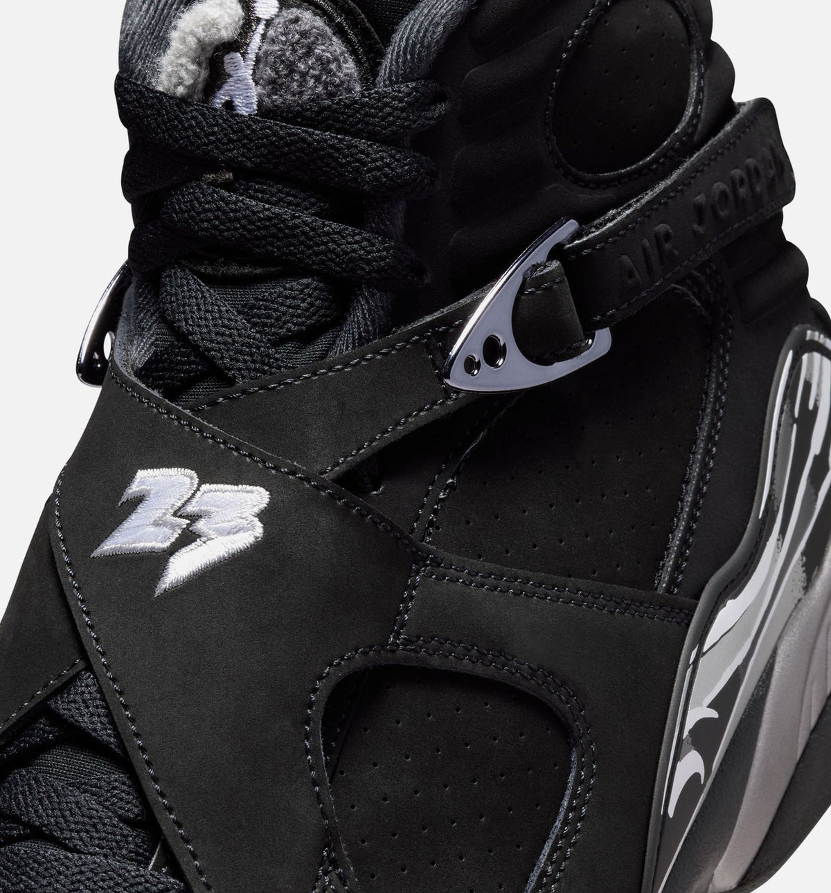 Air Jordan 8 Retro "Chrome Black and Light Graphite" Men's Shoe – Black/White/Light Graphite