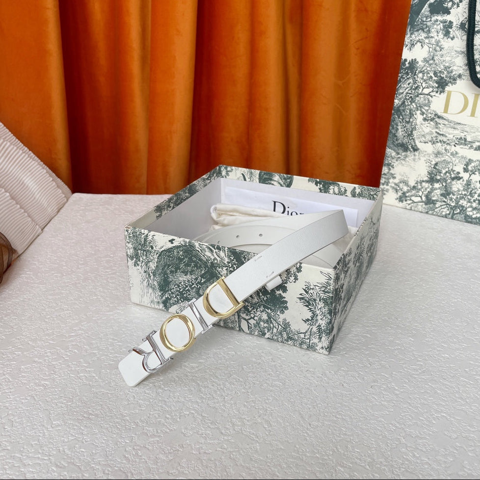 DIOR 25S BELT 20 MM IN WHITE CALFSKIN 562163