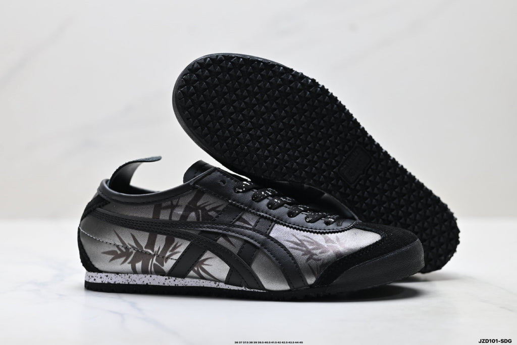 Onitsuka Tiger Retro Low Top Black Tonal Unisex Shoes Style 03