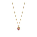 Tiffany Style Four-Leaf Clover Cubic Zirconia 18K Gold-Plated Necklace