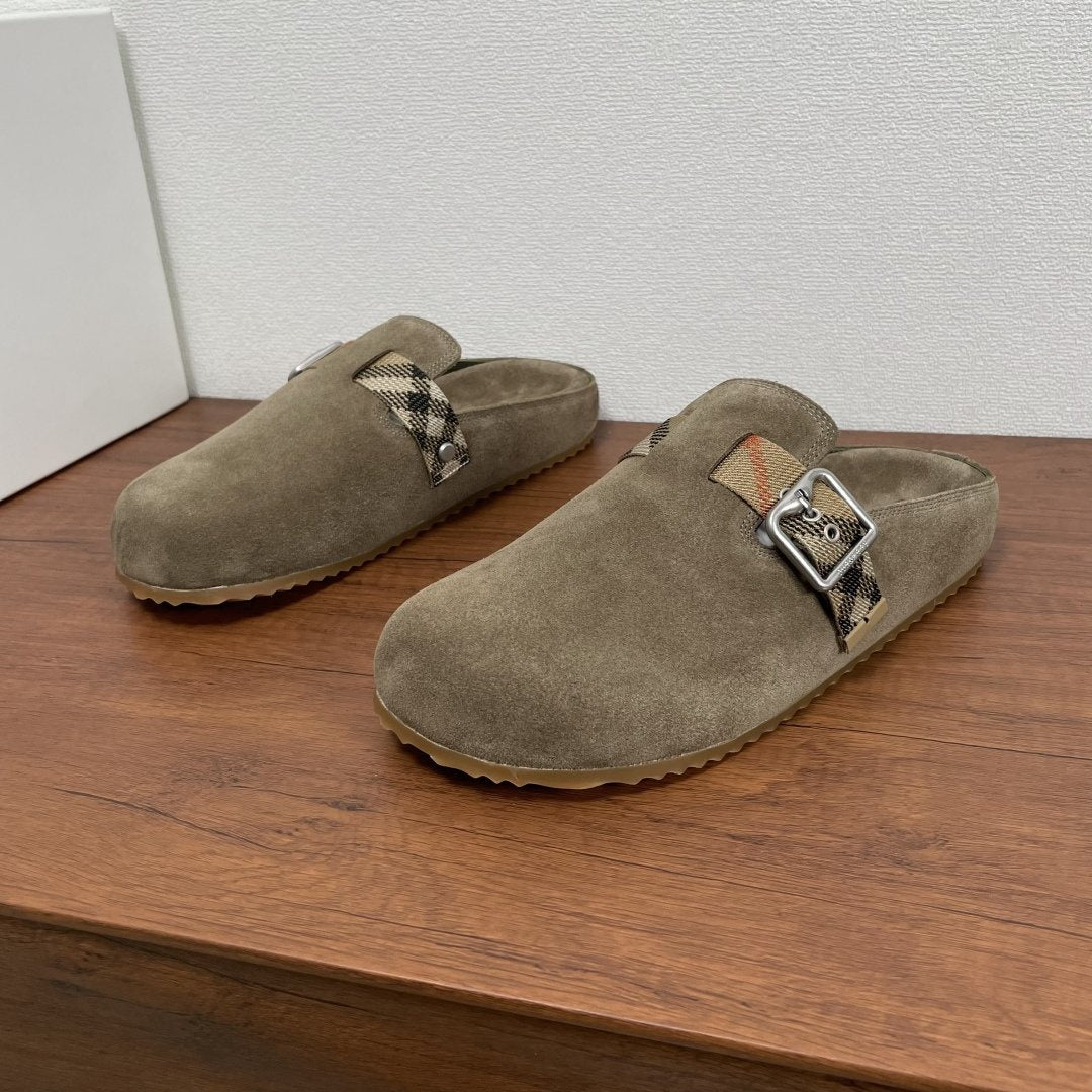 Burberry Check-Strap Slide Sandals