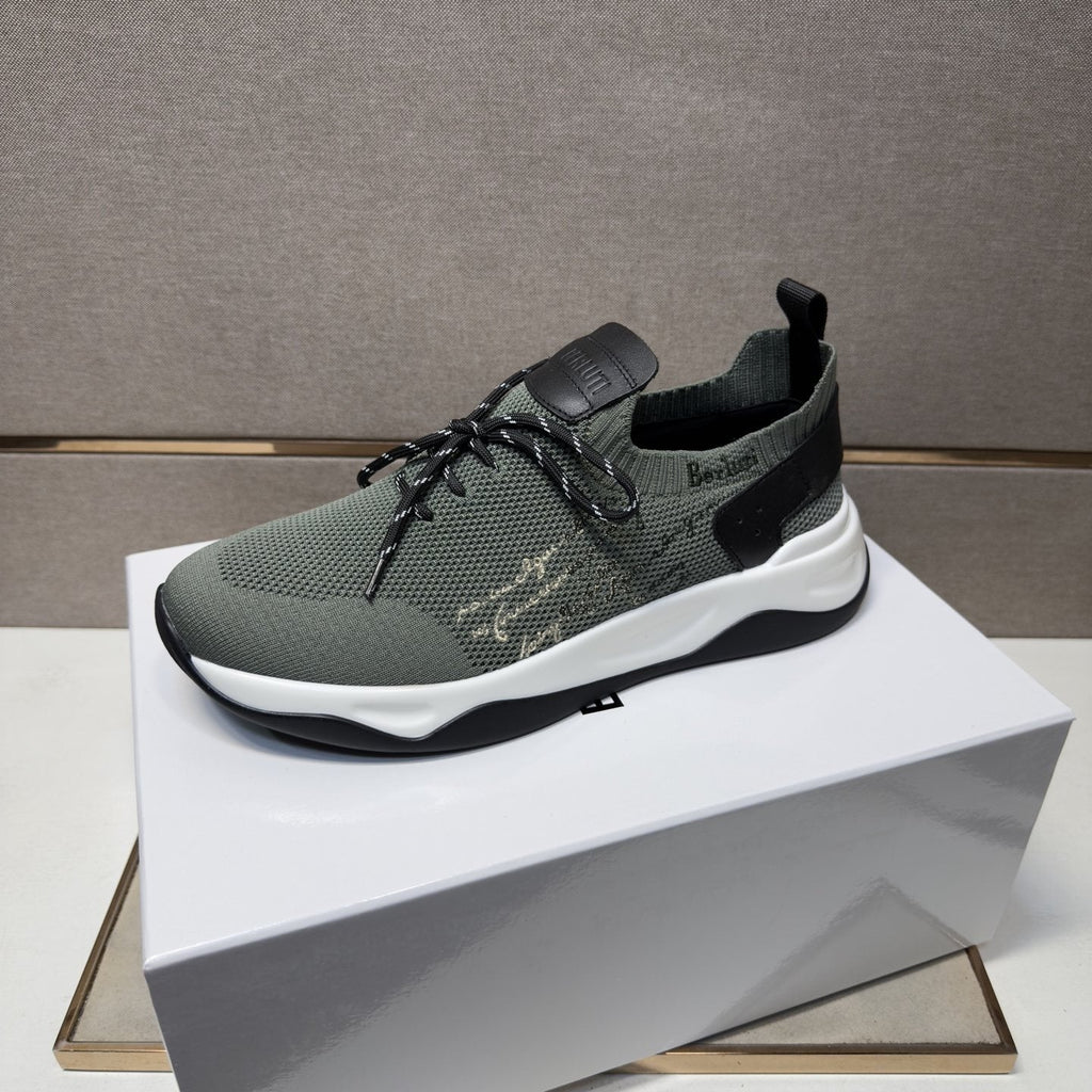 Berluti Olive Gray Lace-Up Sneakers