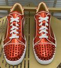 Christian Louboutin Metallic Red Studded Sneakers